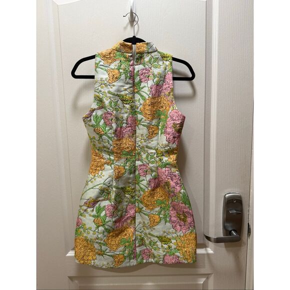 ELLIATT Sunbeam Mini Dress In Green Floral Wedding Guest Cocktail size S  NWT - Picture 6 of 6